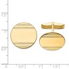 Black Bow Jewelry 14K Yellow Gold Striped Round Disc Cuff Links, 20mm - 2 of 3