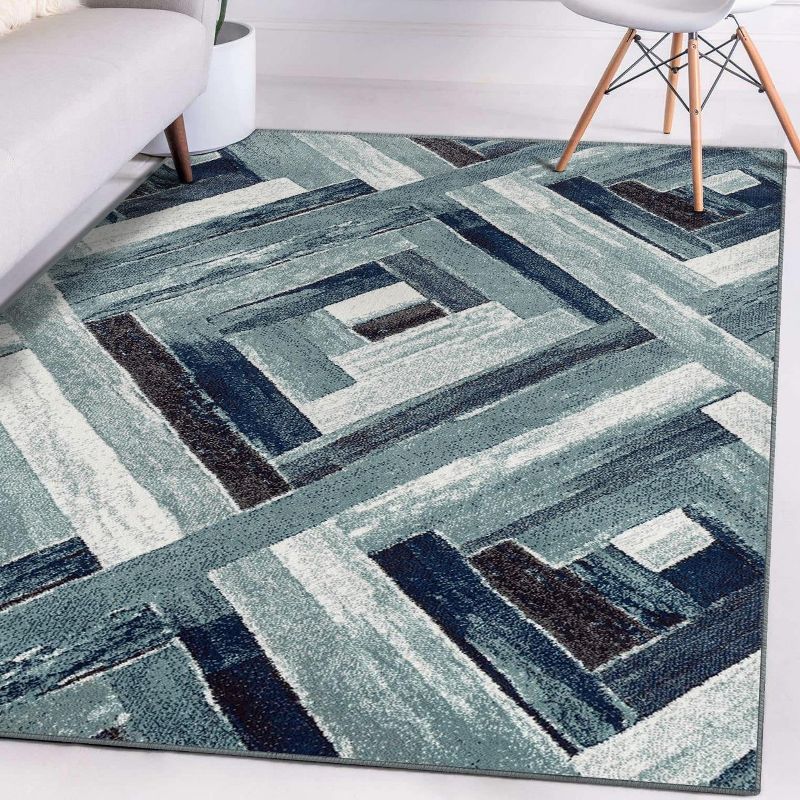 Luxe Weavers Modern Abstract Wood Carpet Geometric Area Rug, 1 of 13