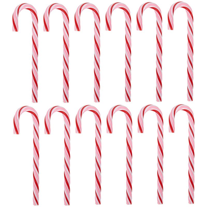 Northlight Peppermint Candy Cane Christmas Ornaments - 7" - Red and White - 12 ct, 1 of 7