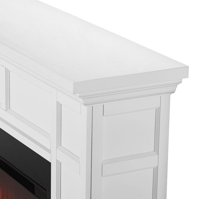 Alcott 75" White Electric Fireplace with Mantel