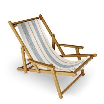 Little Arrow Design Co Ivy Stripes Sling Chair - Cream/Blue - Deny Designs, UV & Water-Resistant, Adjustable