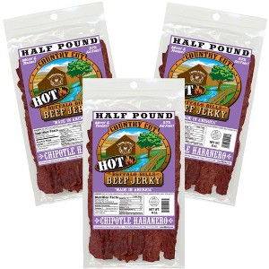 Buffalo Bills 8oz Chipotle Habanero Country Cut Beef Jerky - Three 8oz Packs - 1 of 3