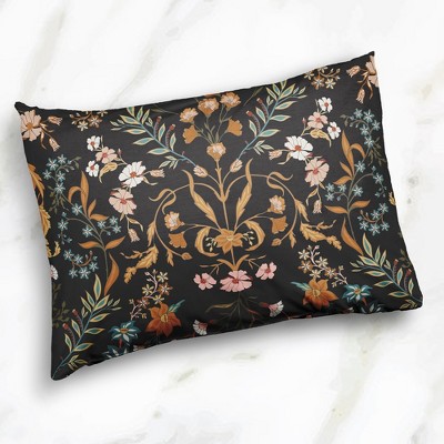 Boho Floral Black and Orange Twin Cotton Duvet Cover Set