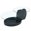 NicBex Artistic Double Layer Coffee Table with White Marble and Wood Grain Collision, Density Board Sticker and Reinforced Glass for Dining Room - 2 of 4