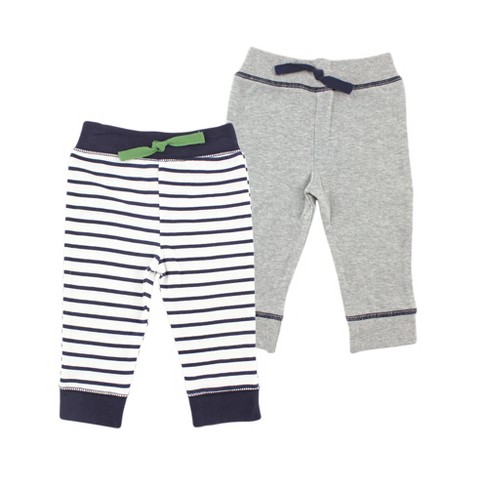 Yoga Sprout Baby Boy Cotton Pants 2pk, Navy Stripe, 9-12 Months : Target