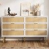 AMERLIFE  Rattan Boho  Dresser with Rubberwood Legs - 2 of 4