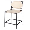 Jamie Young Co Asher 35" Transitional Leather & Steel Counter Stool in White - image 3 of 4