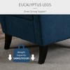 HOMCOM Button-Tufted Accent Chair with High Wingback, Rounded Cushioned Armrests and Thick Padded Seat, Blue  On- - 3 of 4