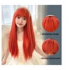 Jessie's Wig 26 Inch Long Silky Straight Bangs With Wig Full Cap Synthetic Hair Ginger Color 1 Pc/Pack - 4 of 4