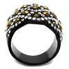 Slickblue Modern Black Ion Plated Stainless Steel Ring, Metallic Light Gold & Clear Crystal for Women, Sizes 5-10 - 3 of 4