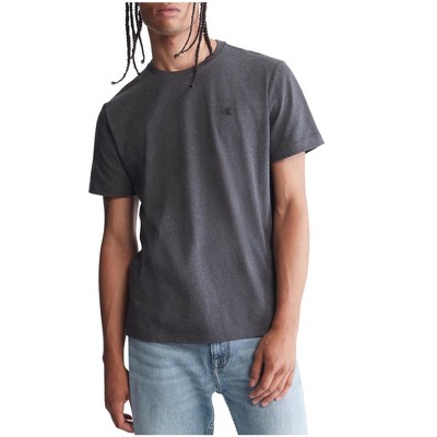 Calvin Klein Mens Smooth Solid Basic T-Shirt, Grey, X-Large