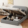 Upholstered Platform Bed, Storage Bed with Curved Headboard and Side Rails, Hydraulic Lift Storage Bed with Wood Frame-Baofuwish - 3 of 4