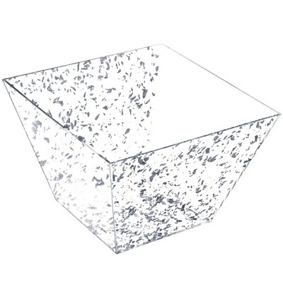 clear with silver flakes