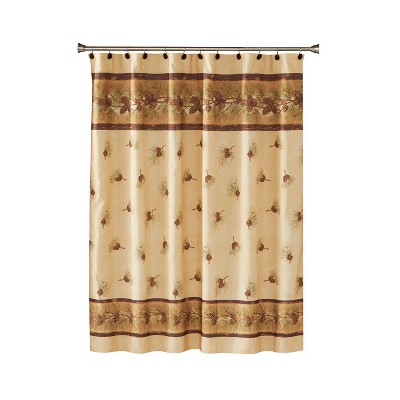 Pinehaven Fabric Shower Curtain Beige & Brown - Saturday Knight Ltd.