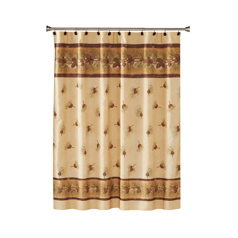 Photos - Shower Curtain Pinehaven Fabric  Beige & Brown - Saturday Knight Ltd.