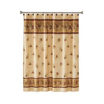 Pinehaven Fabric Shower Curtain Beige & Brown - Saturday Knight Ltd.