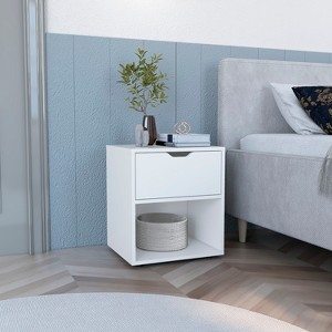 NicBex 14.6''Nightstand with Drawer and Bottom Shelf Mid Century Side Table Stand by Sofa Bedside Table for Bedroom,Living Room - 1 of 4