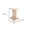 HomeRoots 20" Natural Solid Wood Pedestal End Table - 3 of 4