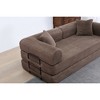 77.9" Corduroy Convertible Sofa Bed with Cylindrical Pillow, Folding Mattress, and Fixed-Shape Frame - 3 of 4