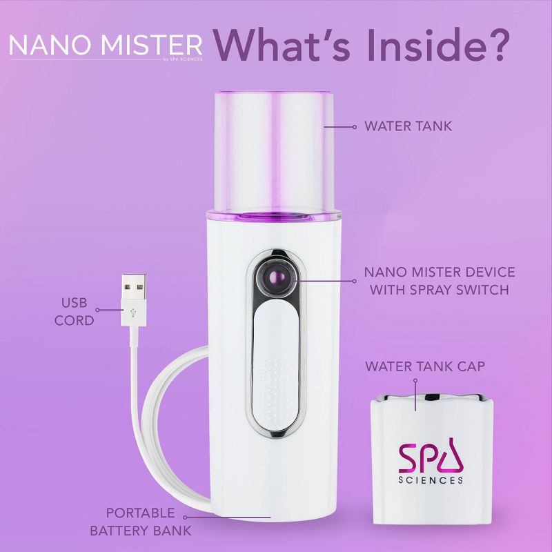 Spa Sciences NANO Portable Facial Mister for Skincare &#38; Makeup/Lash Setting, 5 of 11