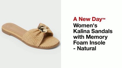 Women’s Kalina Sandals with Memory Foam Insole - A New Day™ Natural
