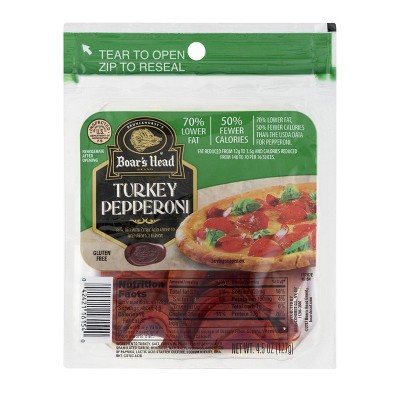 Boar's Head Gluten Free Sliced Turkey Pepperoni Pouch 4.5oz Target