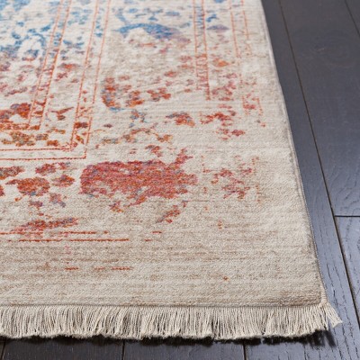 Light Grey and Multi Floral Motif Synthetic Area Rug 9' x 12'