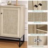 Sideboard Buffet Cabinet with Storage, Boho Rattan Storage Cabinet, Entryway Accent Table Kitchen Cupboard - 4 of 4