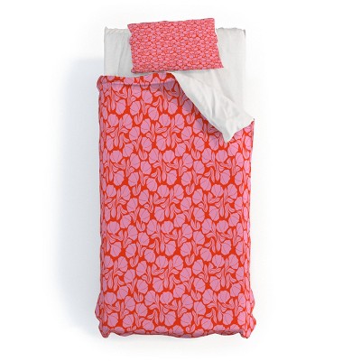 Deny Designs Maritza Lisa Boho Blooms Pink Duvet and Sham Set
