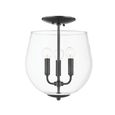 Mitzi Bobbi 3 - Light Semi-Flush Mount in  Old Bronze Clear Shade