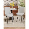 20.48"Upholstered Accent Side Chairs with Metal Legs,Beige,White - 2 of 4