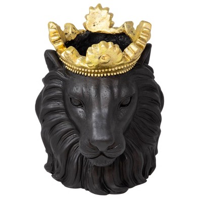 Resin Lion with Crown Figurine - Sagebrook Home