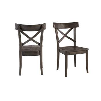 Calhoun Wooden Side Chair Set Dark Brown - Picket House Furnishings
