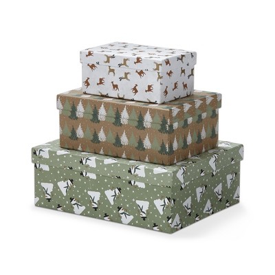 tag Christmas Decorative Wrapped Paper Box Set Of 3, Home Decorations