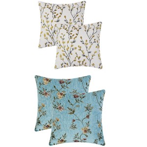 REGALWOVEN 4 Pcs Floral Pattern Throw Pillow Cases for Home Decor - 1 of 4