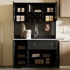 Luck Live 39.37 in bread rack storage cabinet with a power outlet Black - 3 of 4