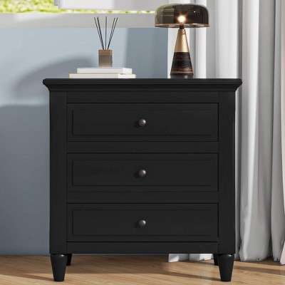 ORRD 3-Drawer Nightstand Storage Wood Cabinet