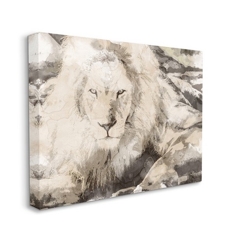 Stupell Industries Abstract Sepia Tone Jungle Lion Animal Portrait ...