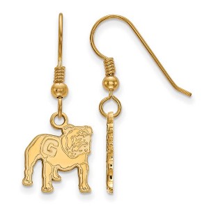 Black Bow Jewelry 14k Yellow Gold Plated Sterling Silver Georgia Bulldogs NCAA Dangle Earrings - 1 of 3