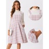 INSPIRE CHIC Women's Sleeveless Square Neck Plaid A-Line Pinafore Overall Tweed Dresses - 2 of 4