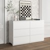 Gulches 6-Drawer Wide Storage Dresser, White Wood Storage Tower Chest of Drawers for Bedroom Living Room Entryway Hallway - 4 of 4