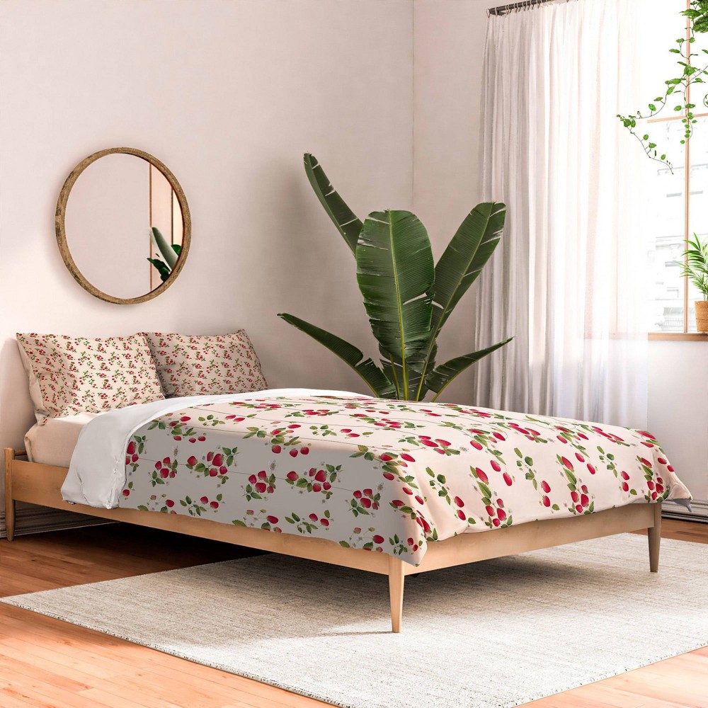 Photos - Duvet Deny Designs King Evanjelina and Co Berry Meadows Comforter and Pillow Shams: Abstract Design, Machine Washable, Non-Woven F