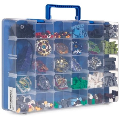 Blue Plastic Toy Organizer with 30 Compartments
