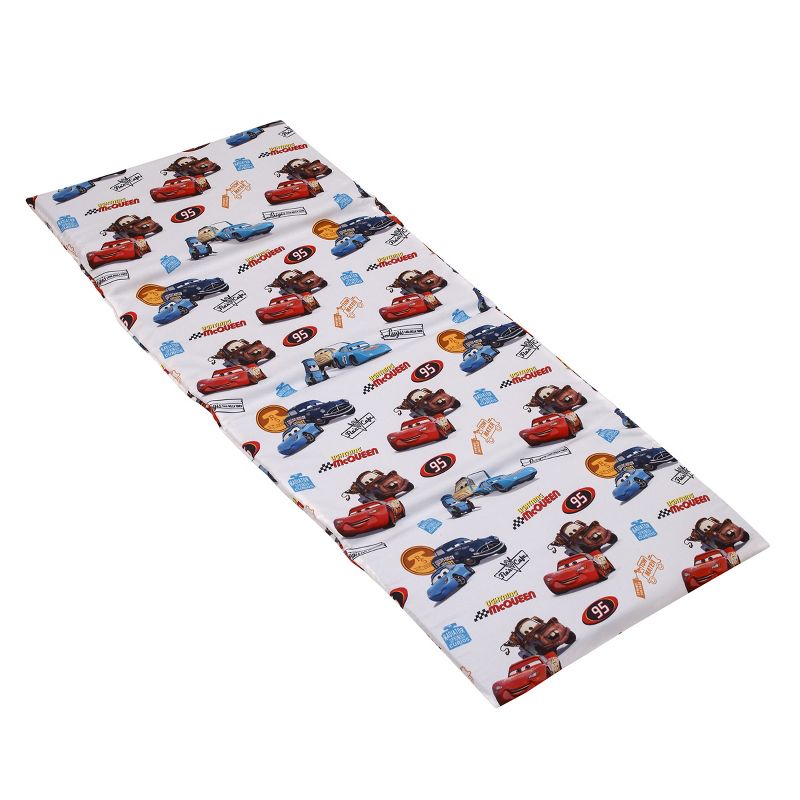Disney Cars Radiator Springs White, Blue, and Red Lightning McQueen and Tow-Mater Preschool Nap Pad Sheet, 1 of 6