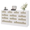 Coolmee Wood Dressers for with 12 Rattan Drawers, 61" Wide Chest of Drawers, Hallway, Wooden Closet Dressers, Modern TV Stand Dresser for 65 Inch TV - 3 of 4