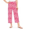 Collections Etc Elasticized Waist Paisley Print Capri Pants - 2 of 4