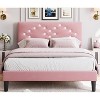 Upholstered Platform Bed, Bed Frame with Button Tufted Headboard and Under-Bed Storage Space - 2 of 4