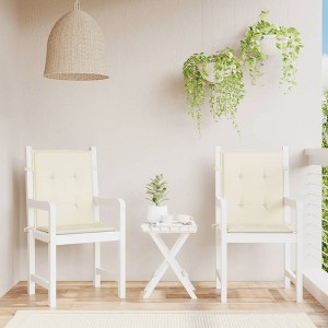 vidaXL Garden Lowback Chair Cushions 2 pcs Cream 39.4"x19.7"x1.2" Oxford Fabric - 1 of 4