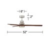 52" Casa Vieja Delta-Wing DC Rustic Farmhouse 3 Blade Indoor Ceiling Fan LED Light Remote Control Brushed Nickel Walnut Wood for Living Room Kitchen - 4 of 4