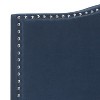 Queen Kiley Velvet Upholstered Bed Blue - Hillsdale Furniture: Plush Fabric, Nailhead Detail, Wood Frame Slats - 3 of 4